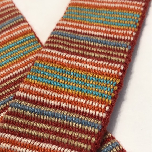 Multi-Color Stripe Metal Ends Cloth Belt size 6 - Picture 5 of 8